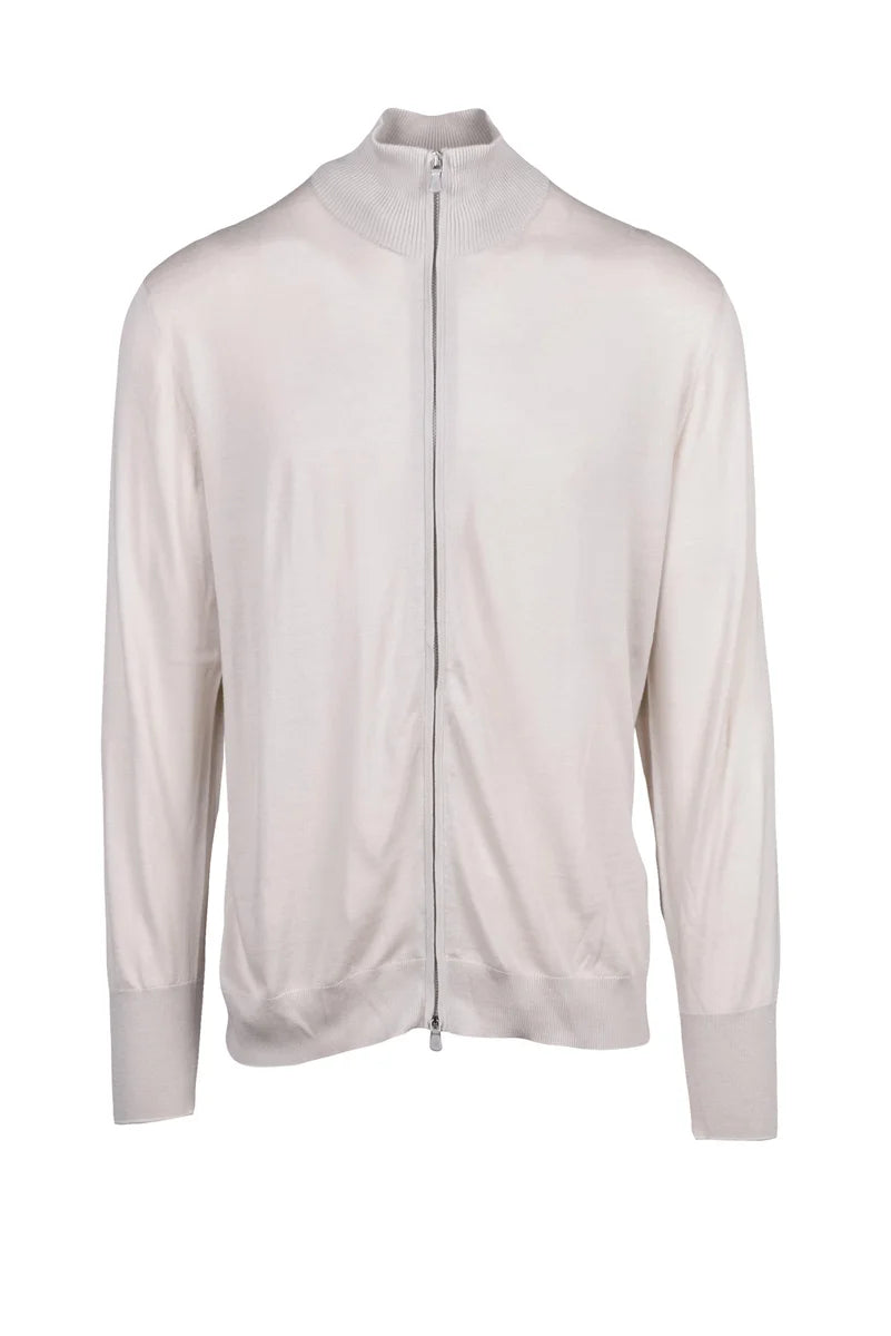Zip Cardigan Wool - Beige