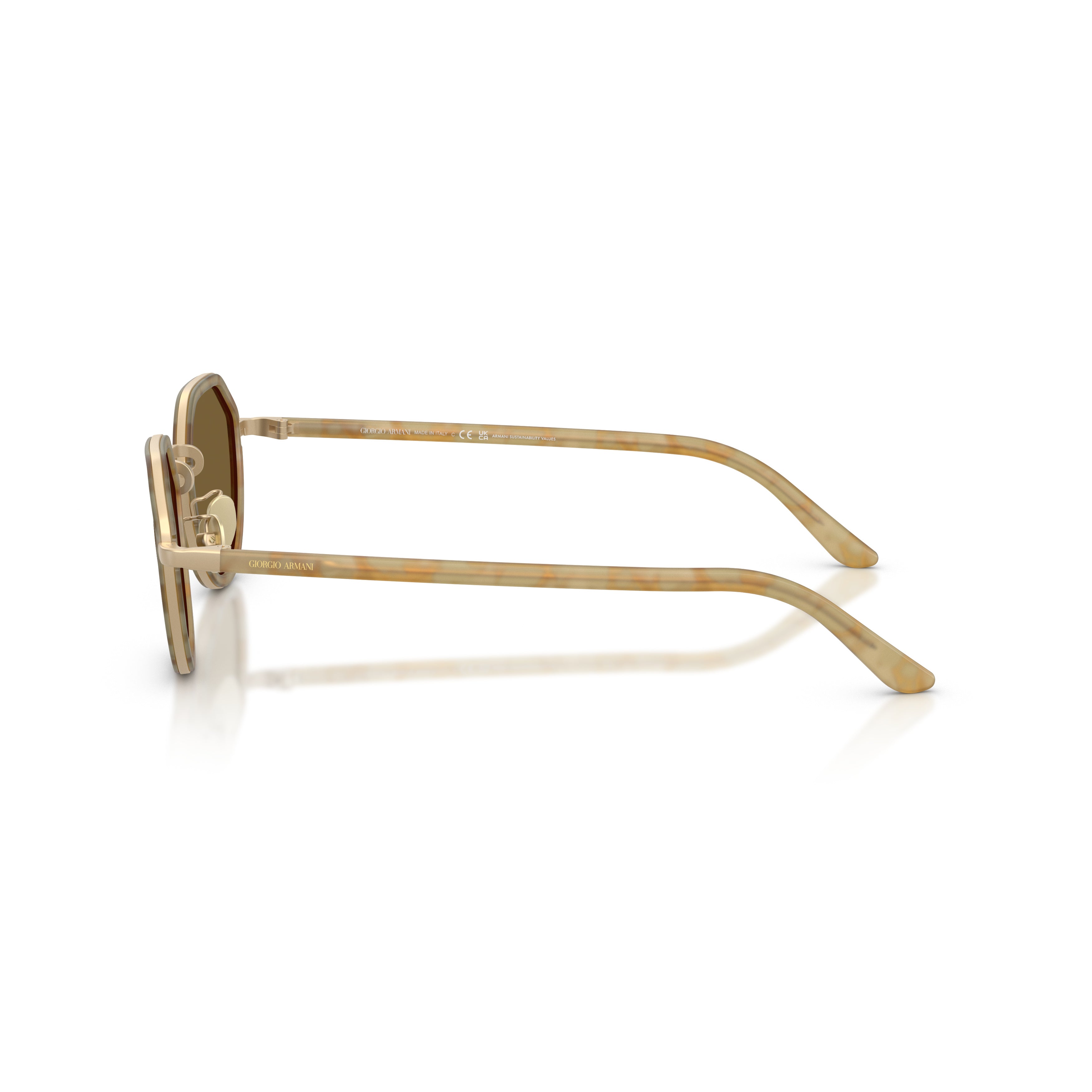 0ar6181 Octagonal Frame Sunglasses with Translucent Beige Accents