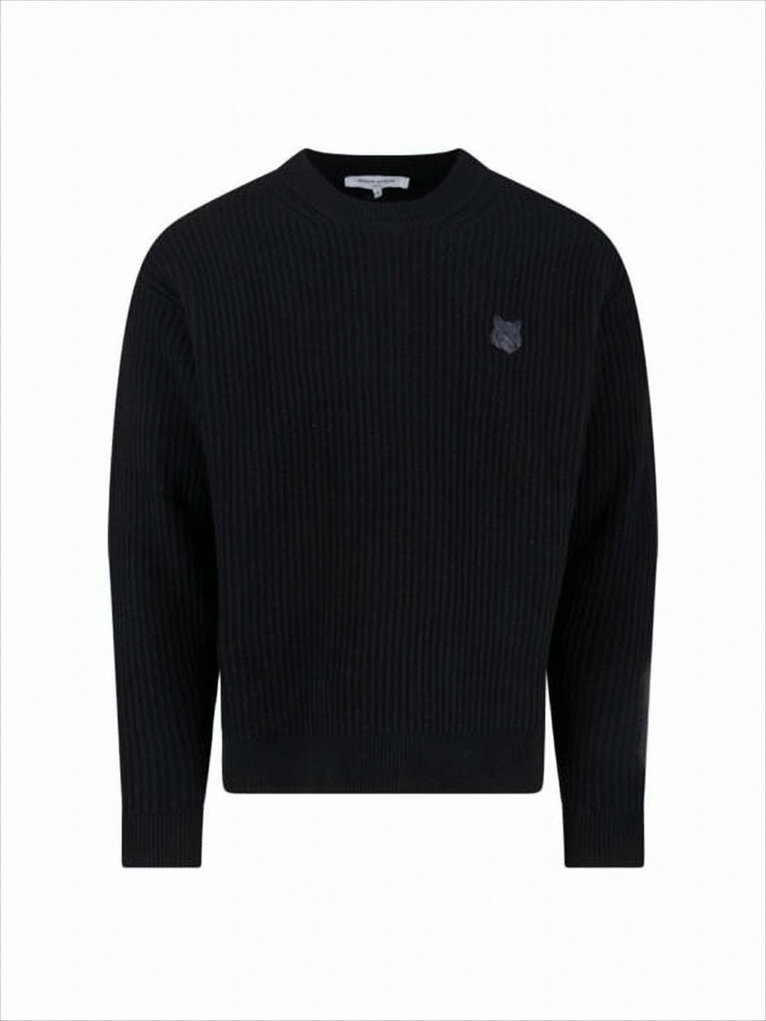 Ribbed Black Wool Sweater