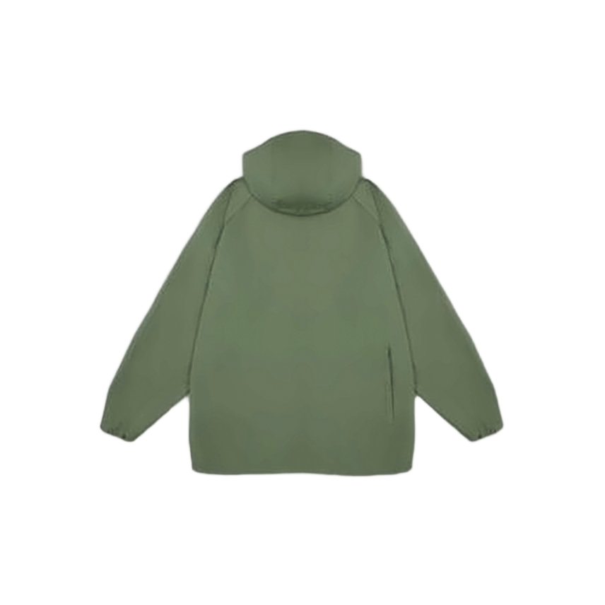 Hooded Olive Green Jacket with Snap Pockets