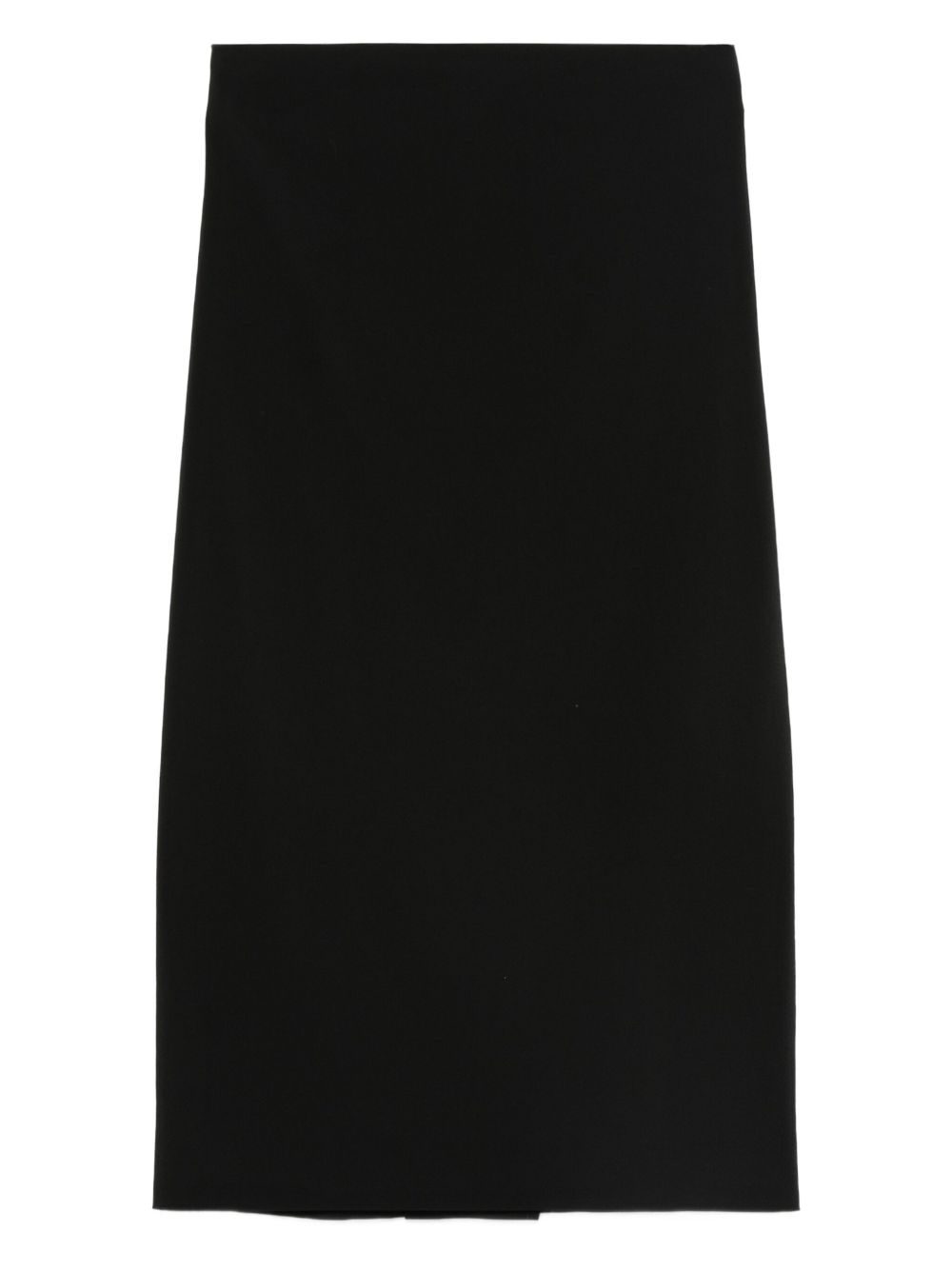 High-Waisted Black Midi Pencil Skirt