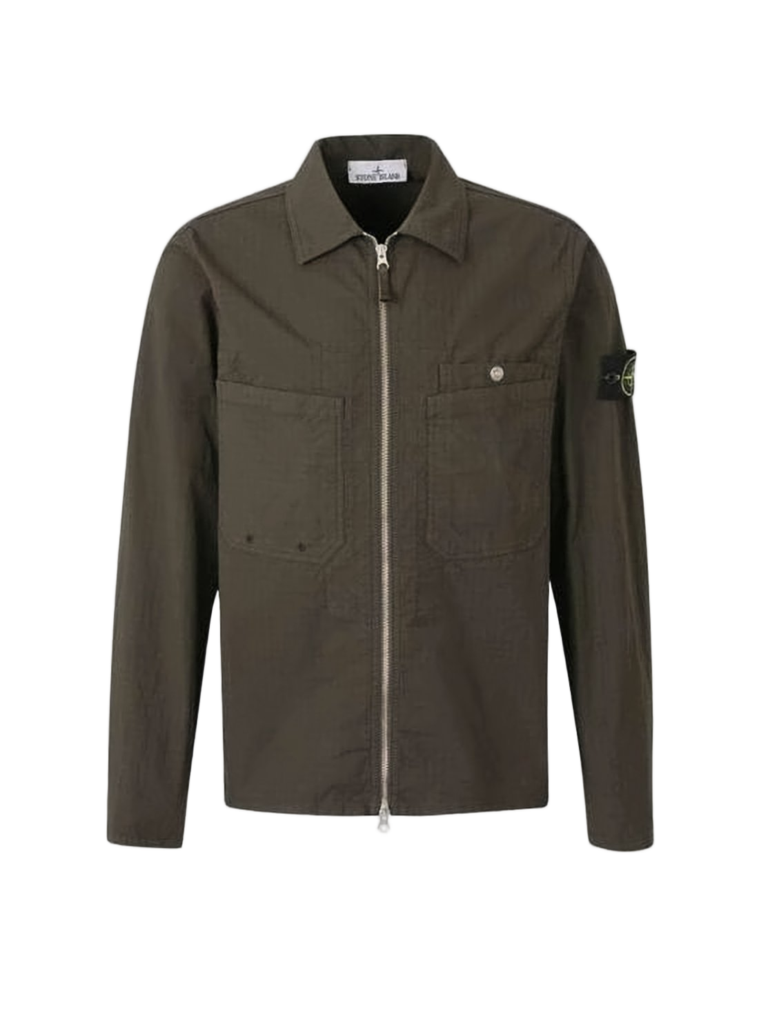Structured Brown Jacket with Distinctive Logo Detail