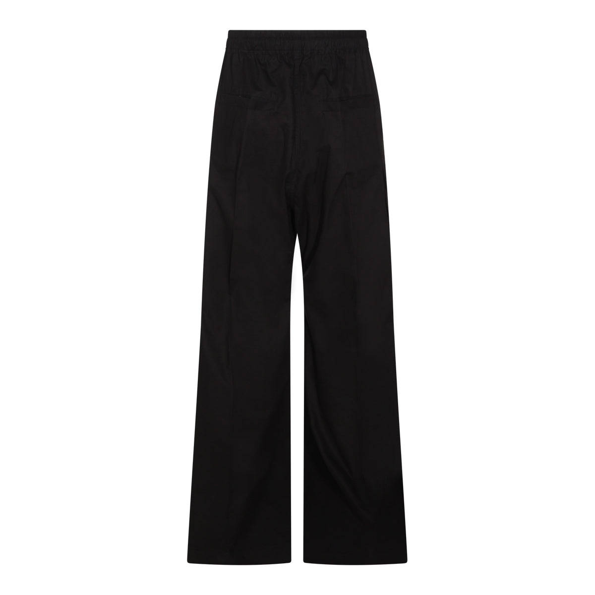 High-Waisted Black Cotton Trousers
