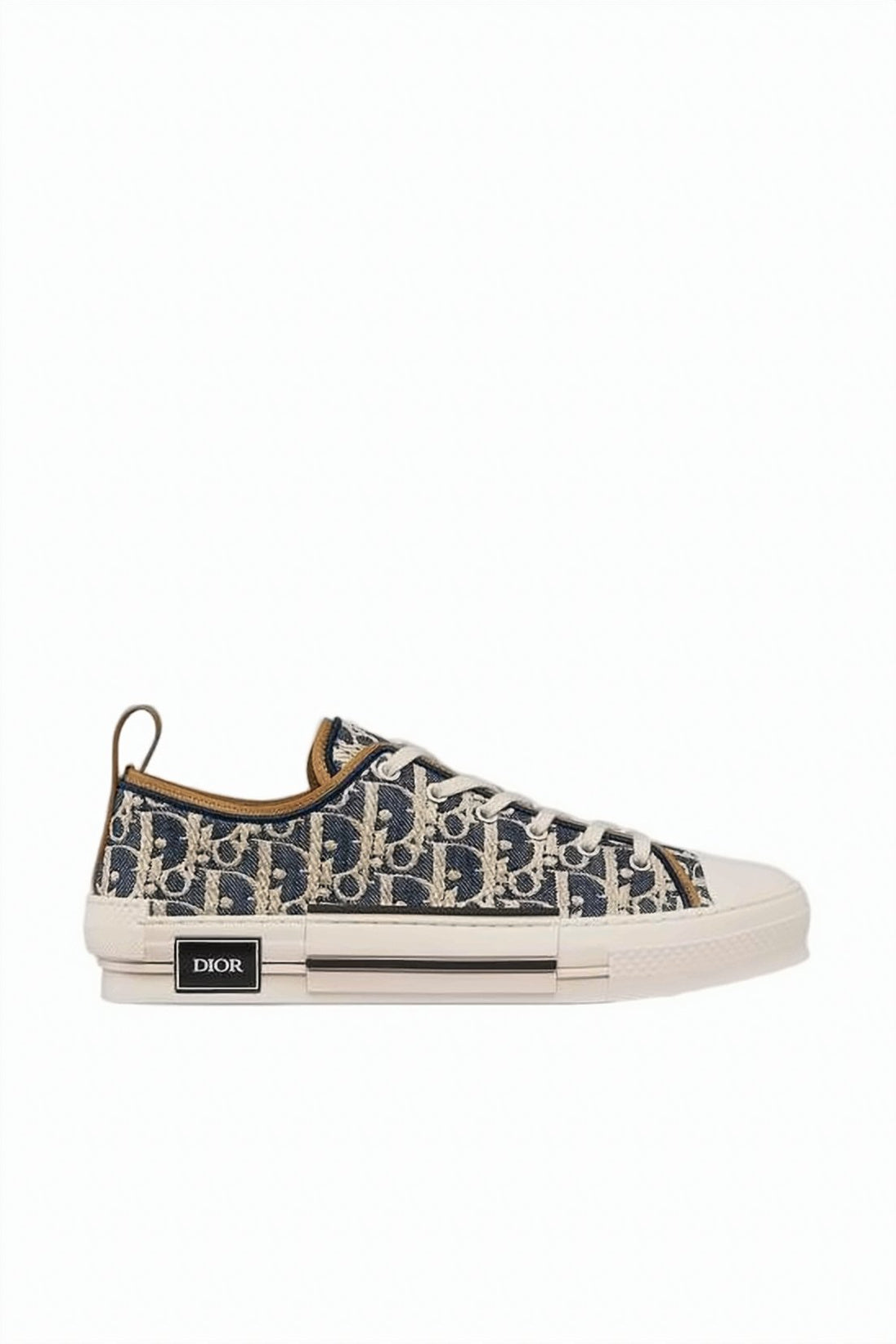 Monogram-Patterned Low-Top Sneakers with Leather Trim