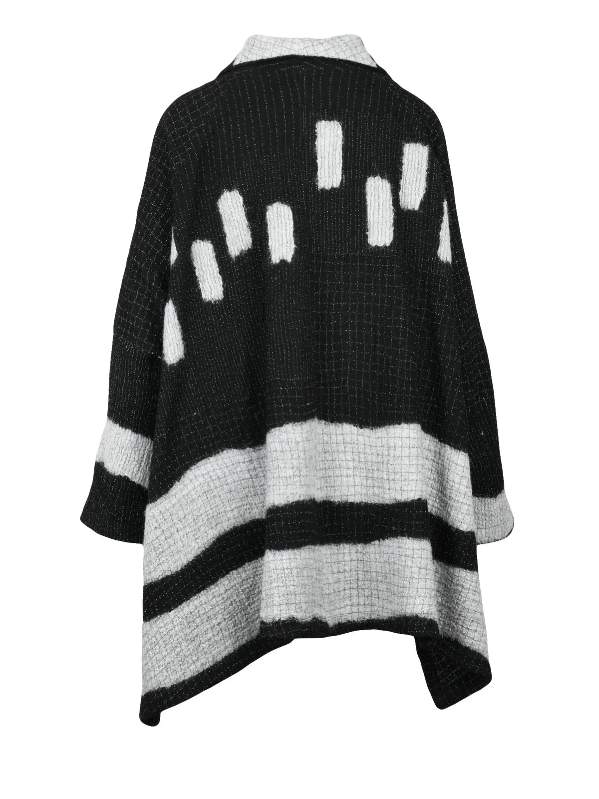 Black/Grey Wool Women's Oversized Cardigan
