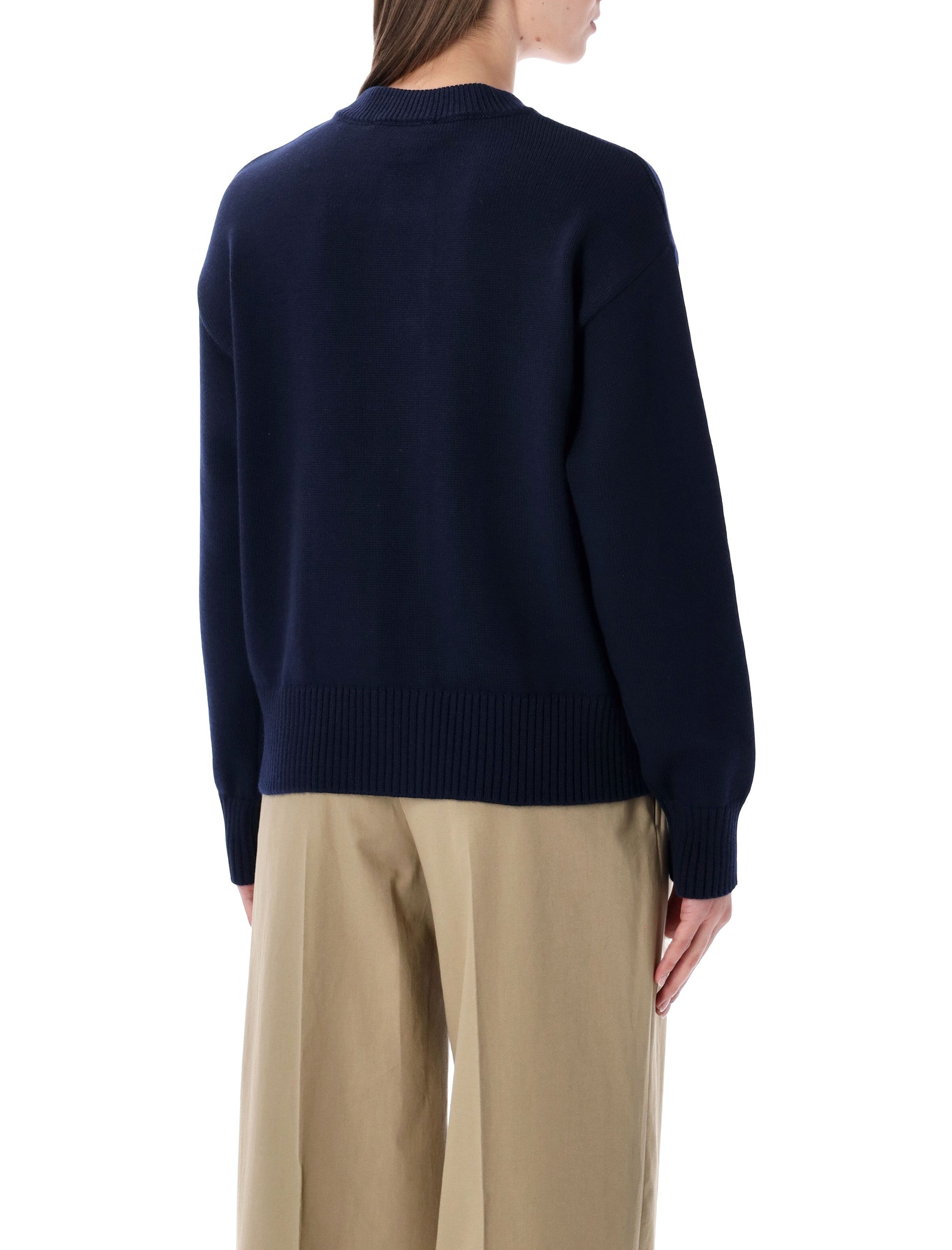 Knit Cardigan With Intarsia And Button-Down Front