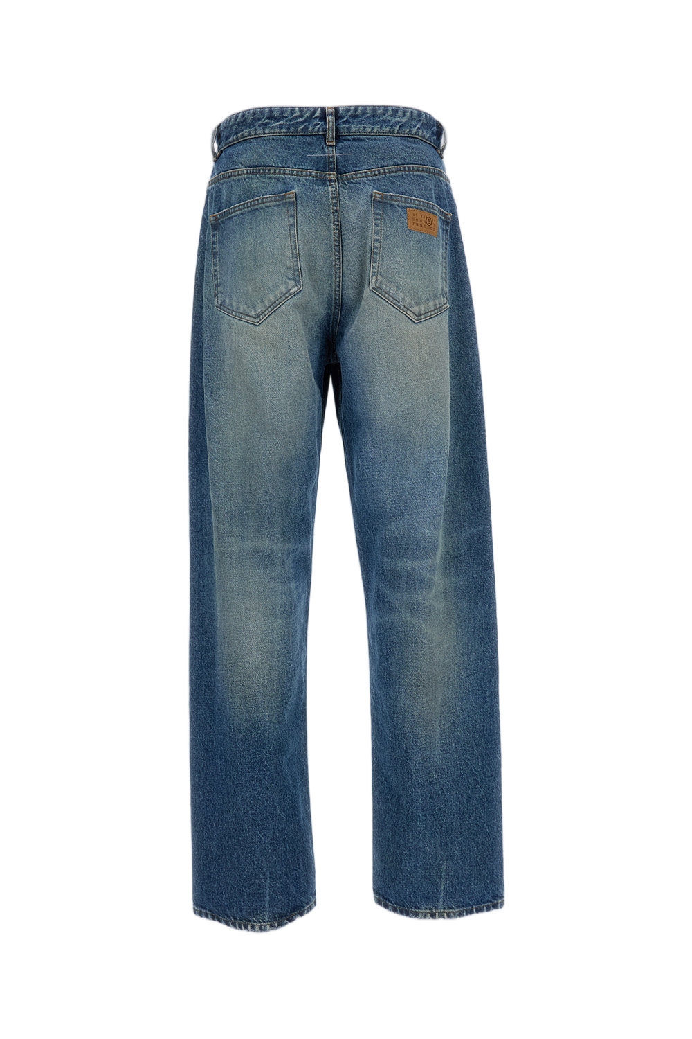 Distressed Wide-Leg Cotton Jeans