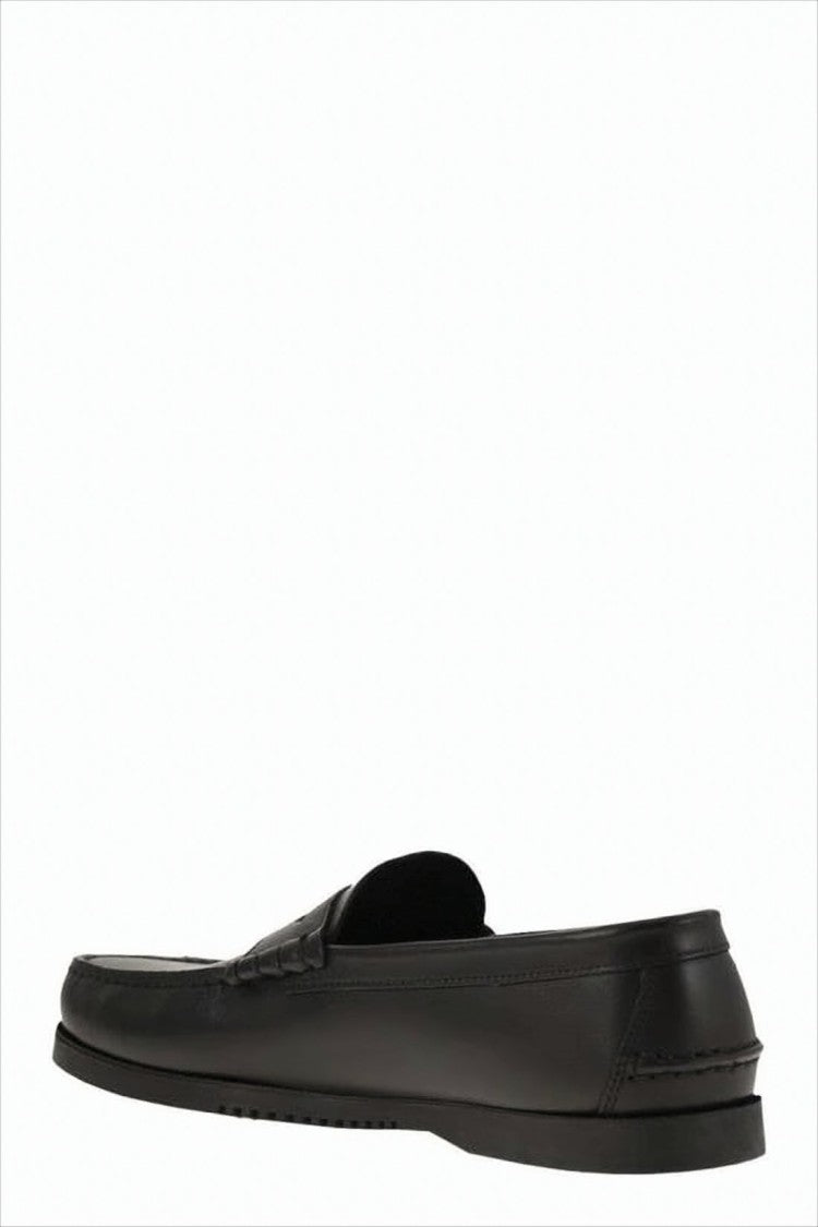 Penny Loafers with Smooth Leather and Rubber Sole
