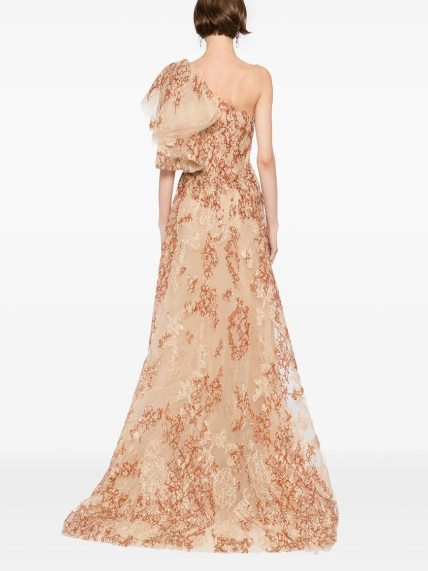 Embroidered One-Shoulder Dress