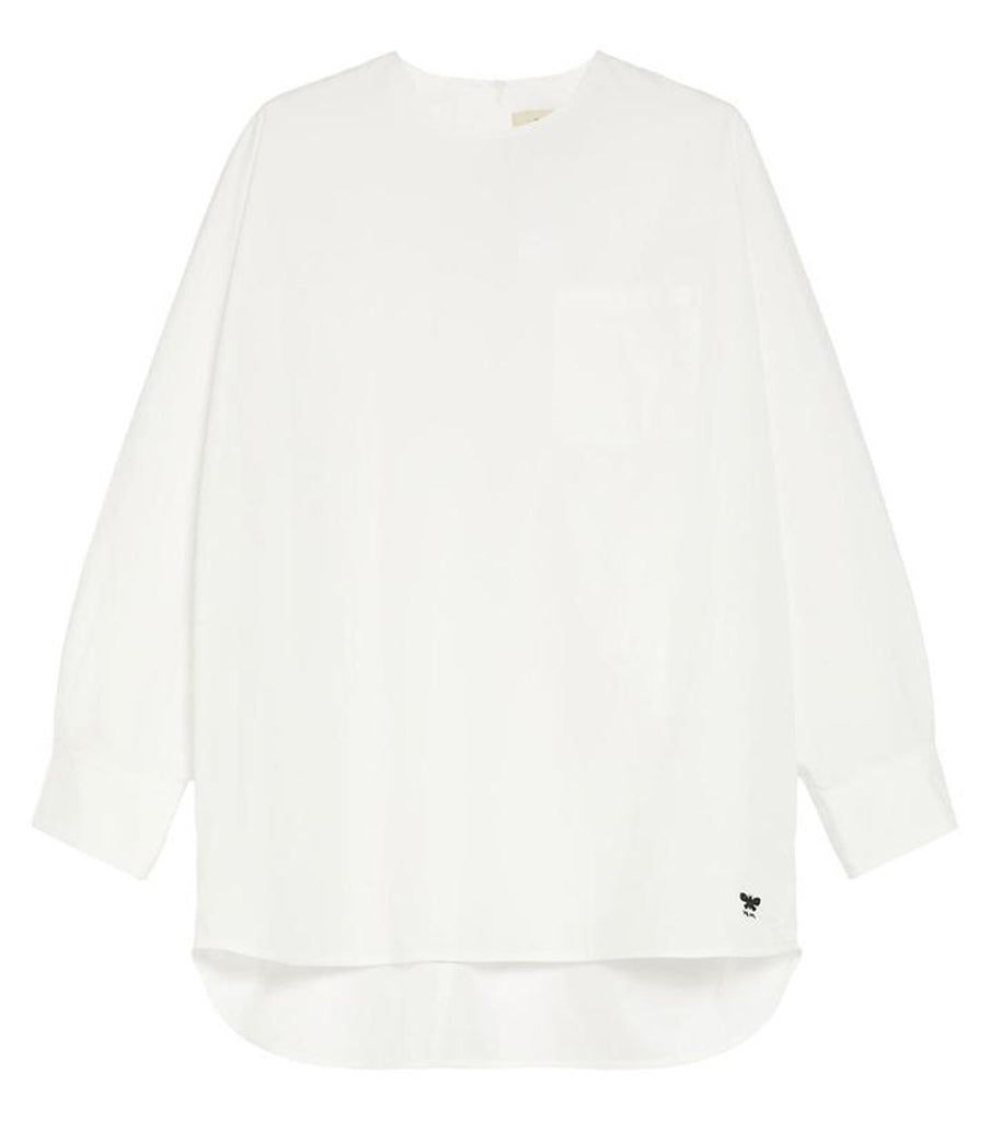 Relaxed Fit Long-Sleeved Blouse with Classic Collar