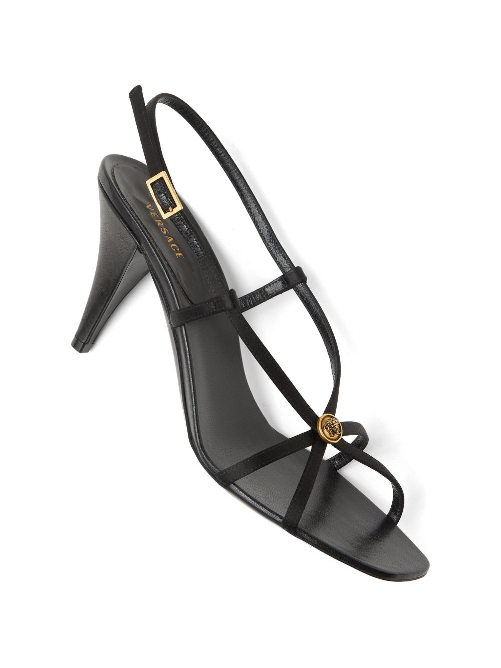 Minimalist Silk And Nylon Sandals With Gold Emblem