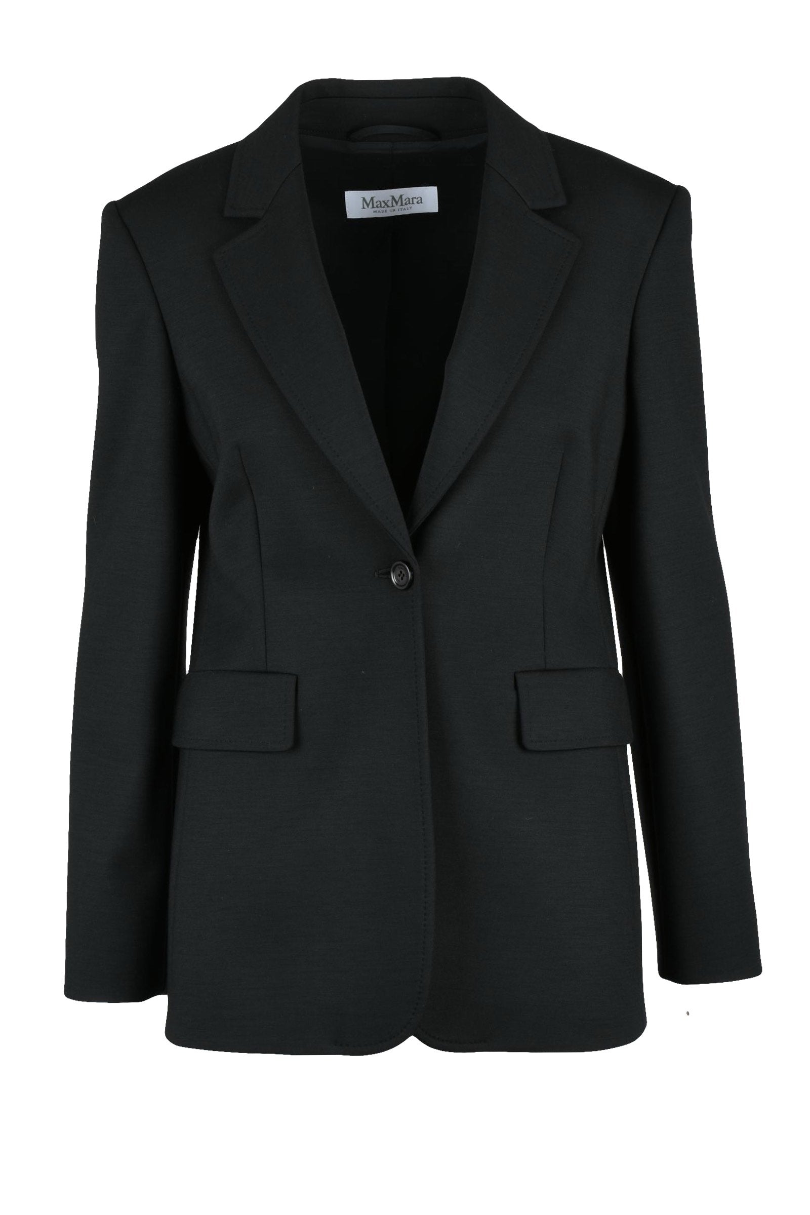 Tailored Fitted Jacket with Single-Button Closure and Structured Lapels
