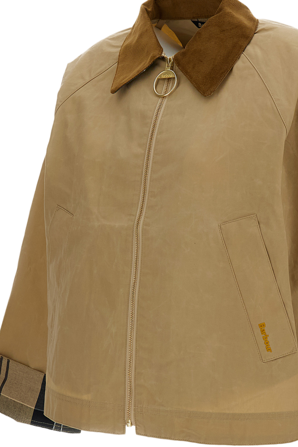 Casual Jacket with Inverted Box Pleat and Tartan Detailing