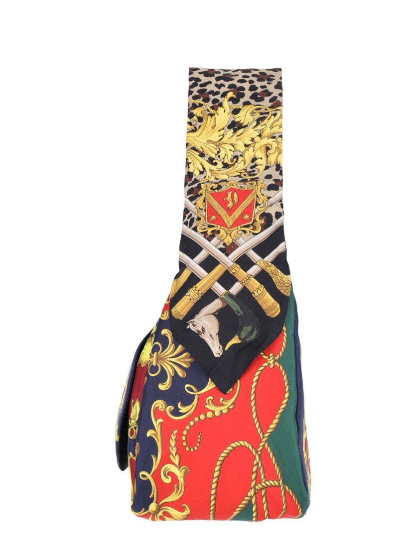 Printed Silk Shoulder Bag – Multicolor