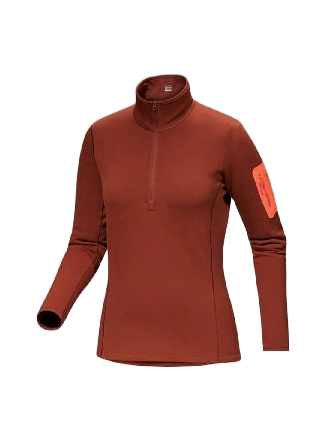 Fitted Long-Sleeve Quarter-Zip Top With High Collar