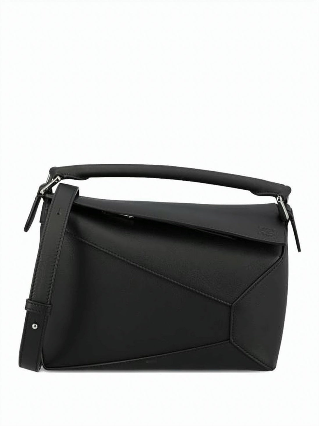 Structured Calf Leather Shoulder Bag