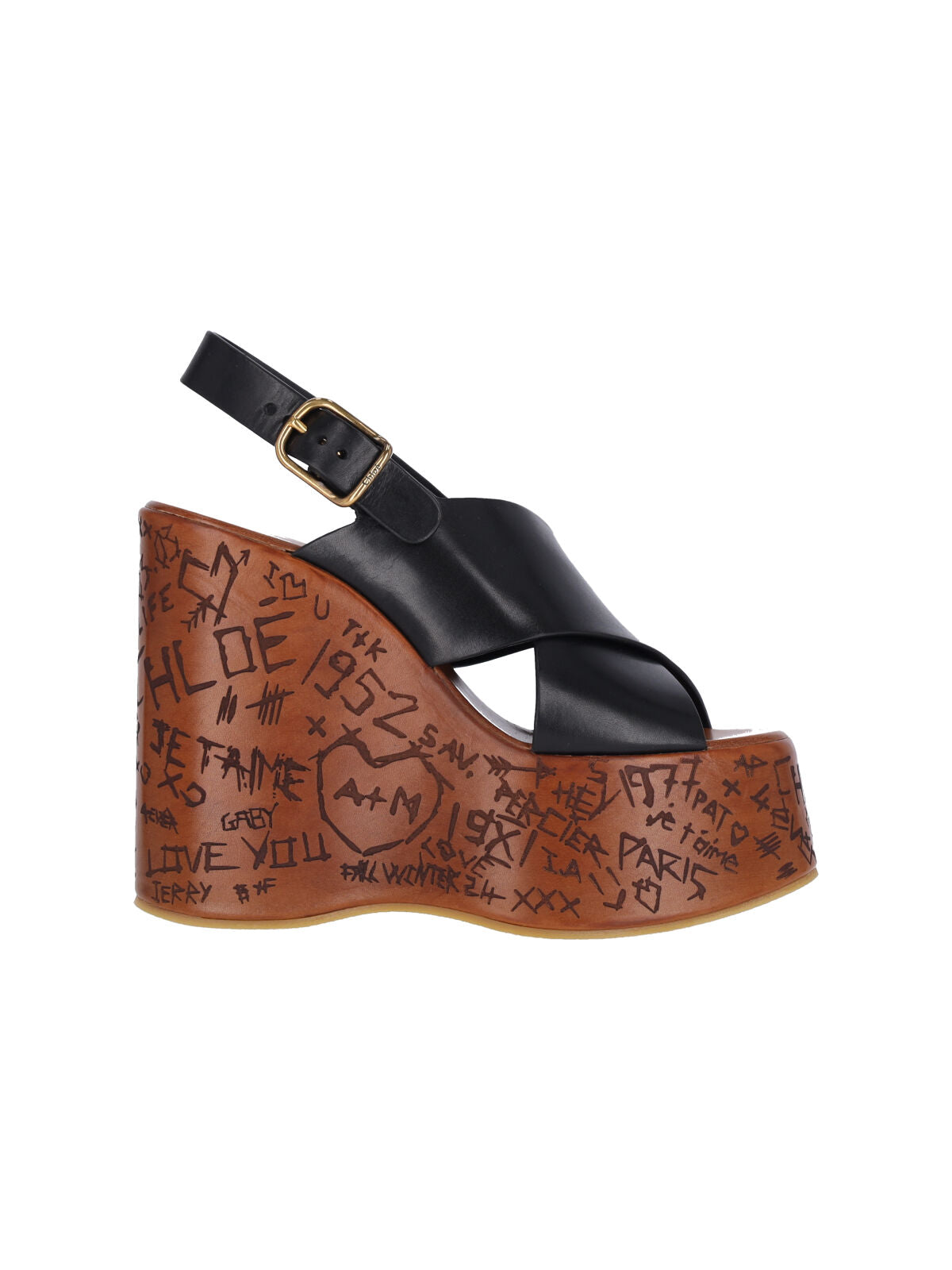 Black Wedge Sandals
