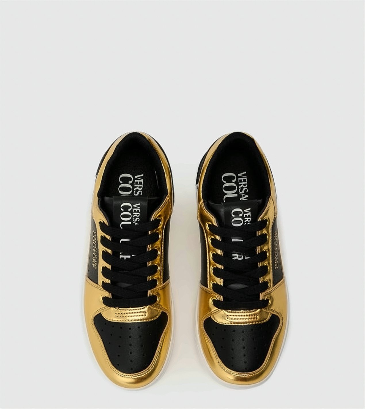 Low-Top Sneakers With Metallic Gold