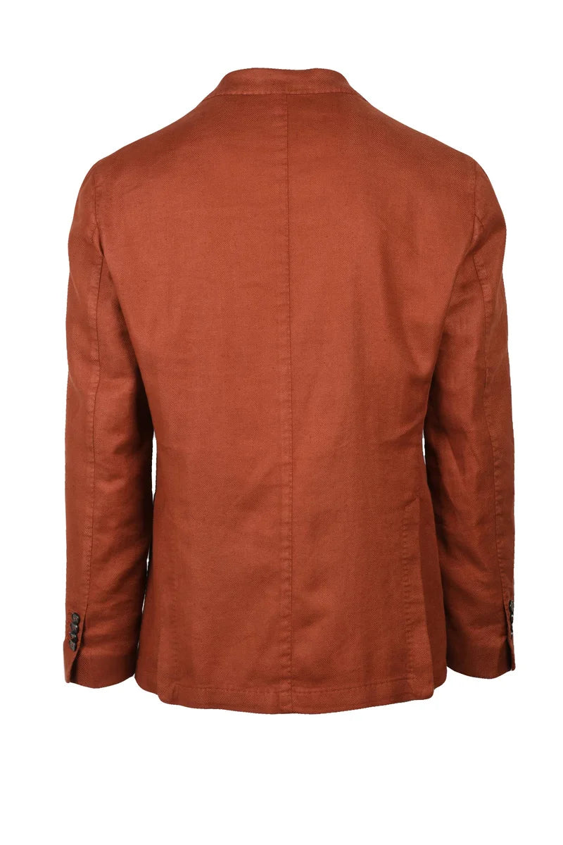 Slim Fit Blazer Linen Cotton - Rust