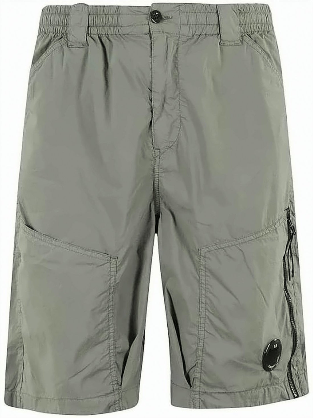 Relaxed Fit Shorts with Elastic Waistband and Zippered Pocket