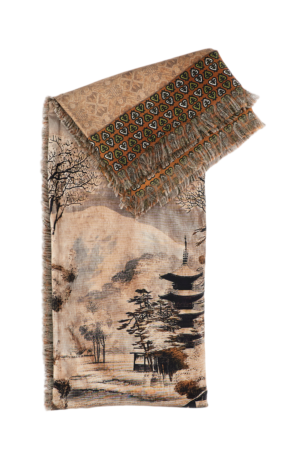 Multicolour Scarf With Pattern And Soft Fabric