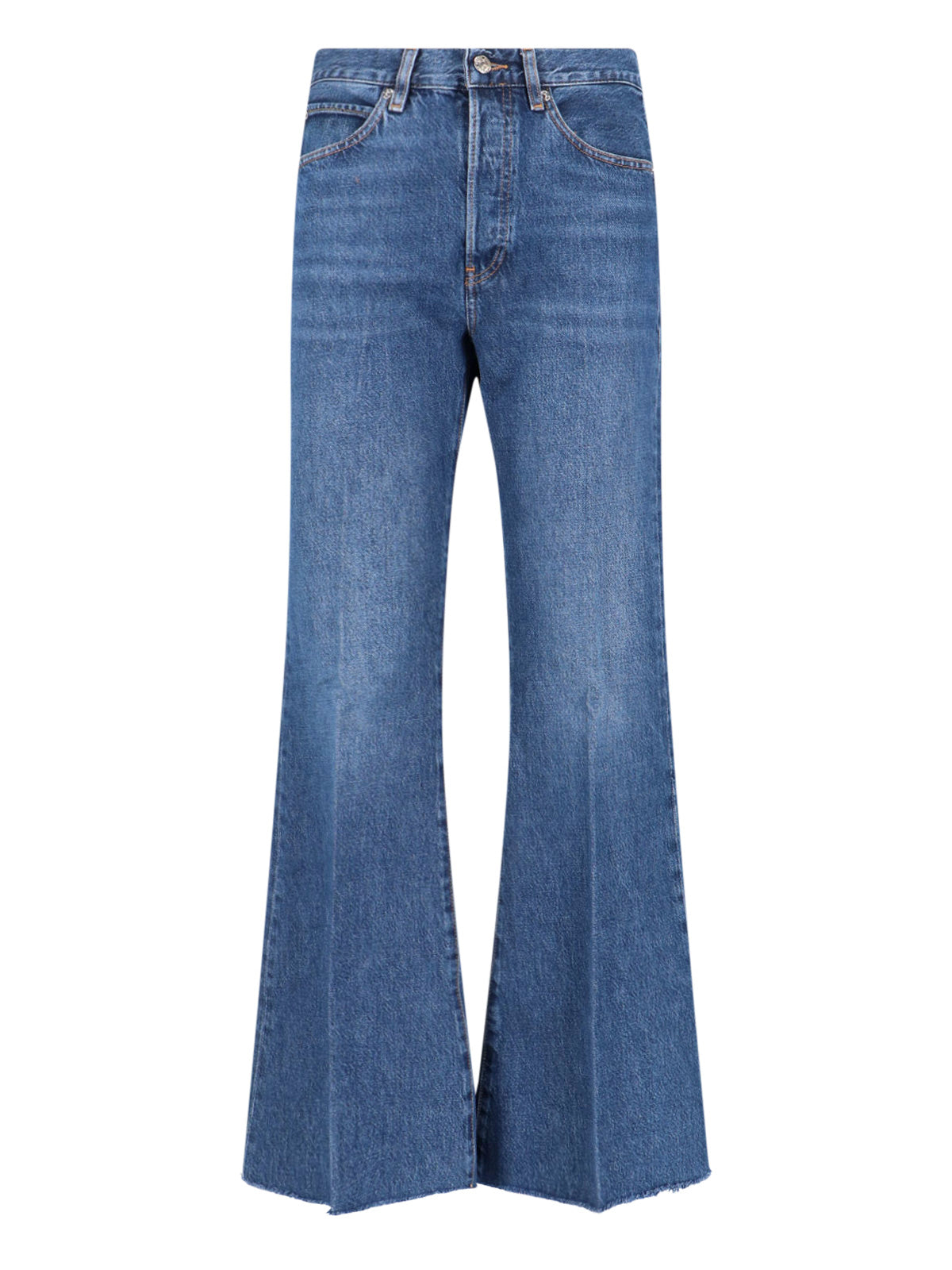 Straight-Leg Jeans with Mid-Rise Waist and Timeless Silhouette