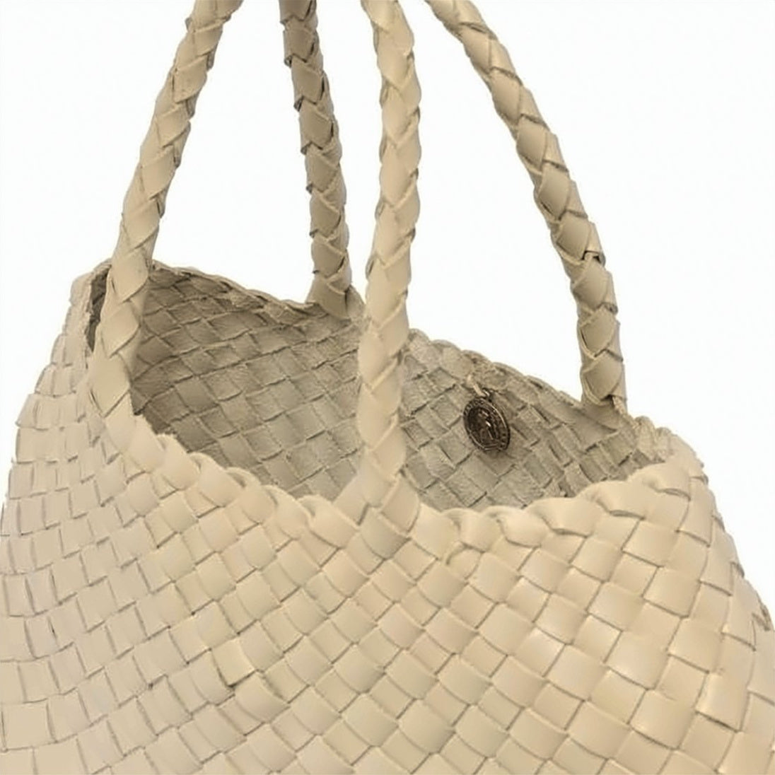 Woven Buffalo Leather Tote Bag