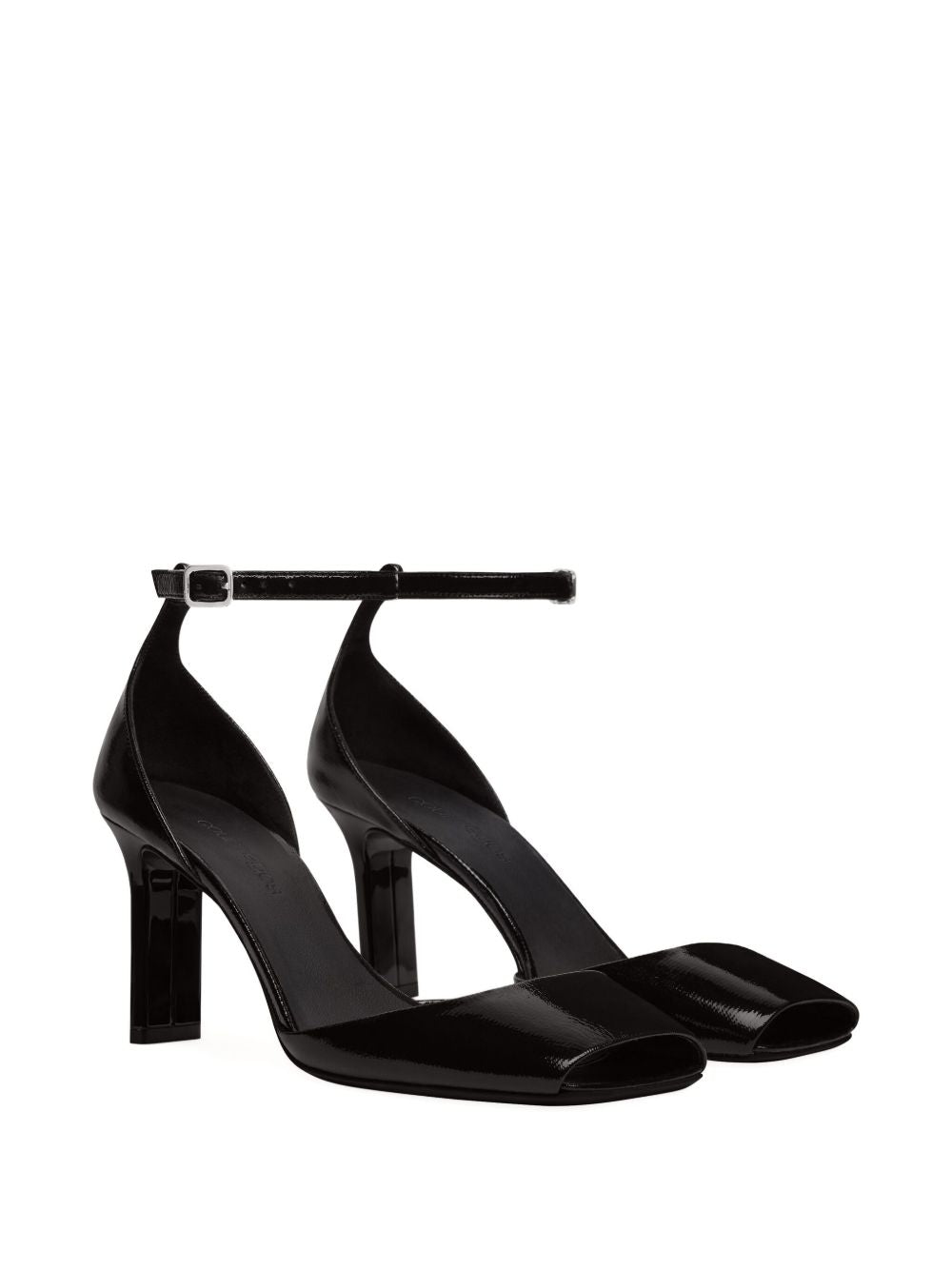 Patent Leather Peep Toe Ankle Strap Pumps