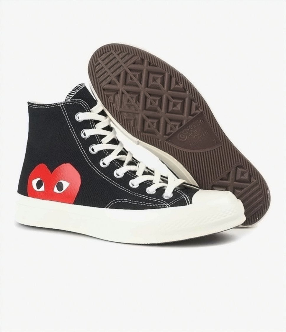 High-Top Sneakers With Iconic Heart Motif And Contrast Detailing