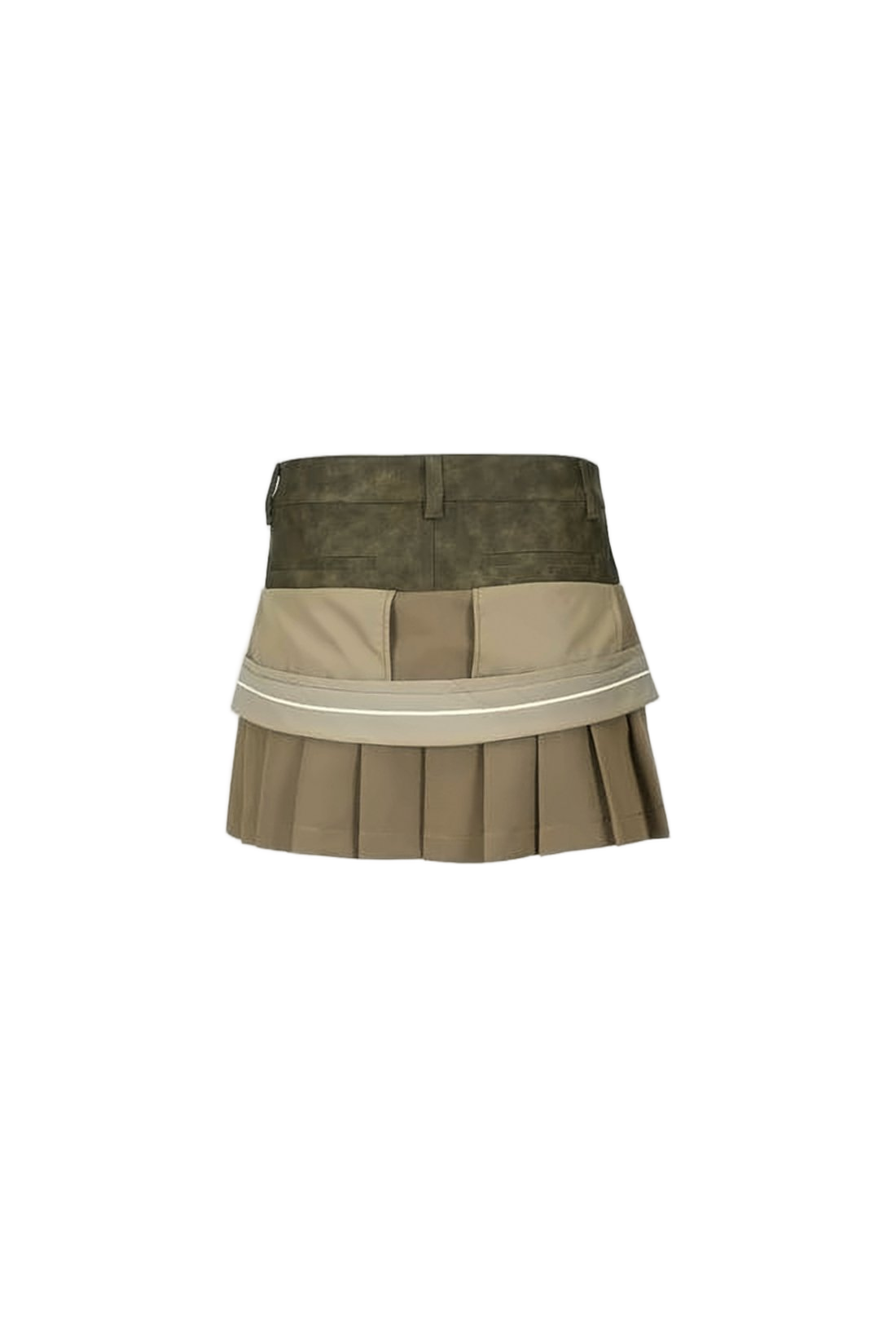 Layered Pleated Mini Skirt with Suede-Like Texture