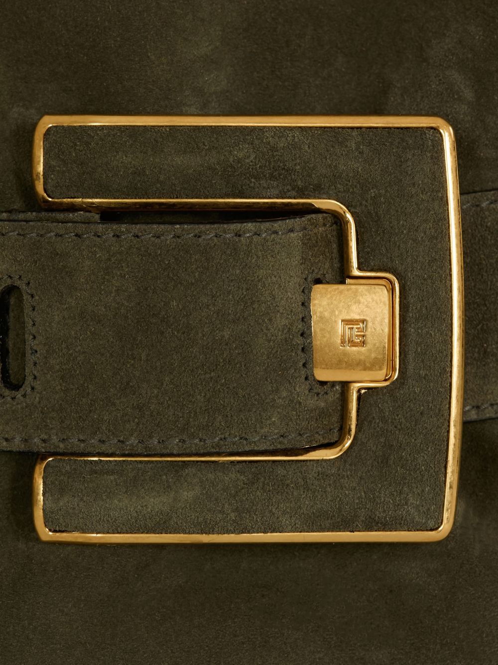 Structured Green Calf Suede Bag