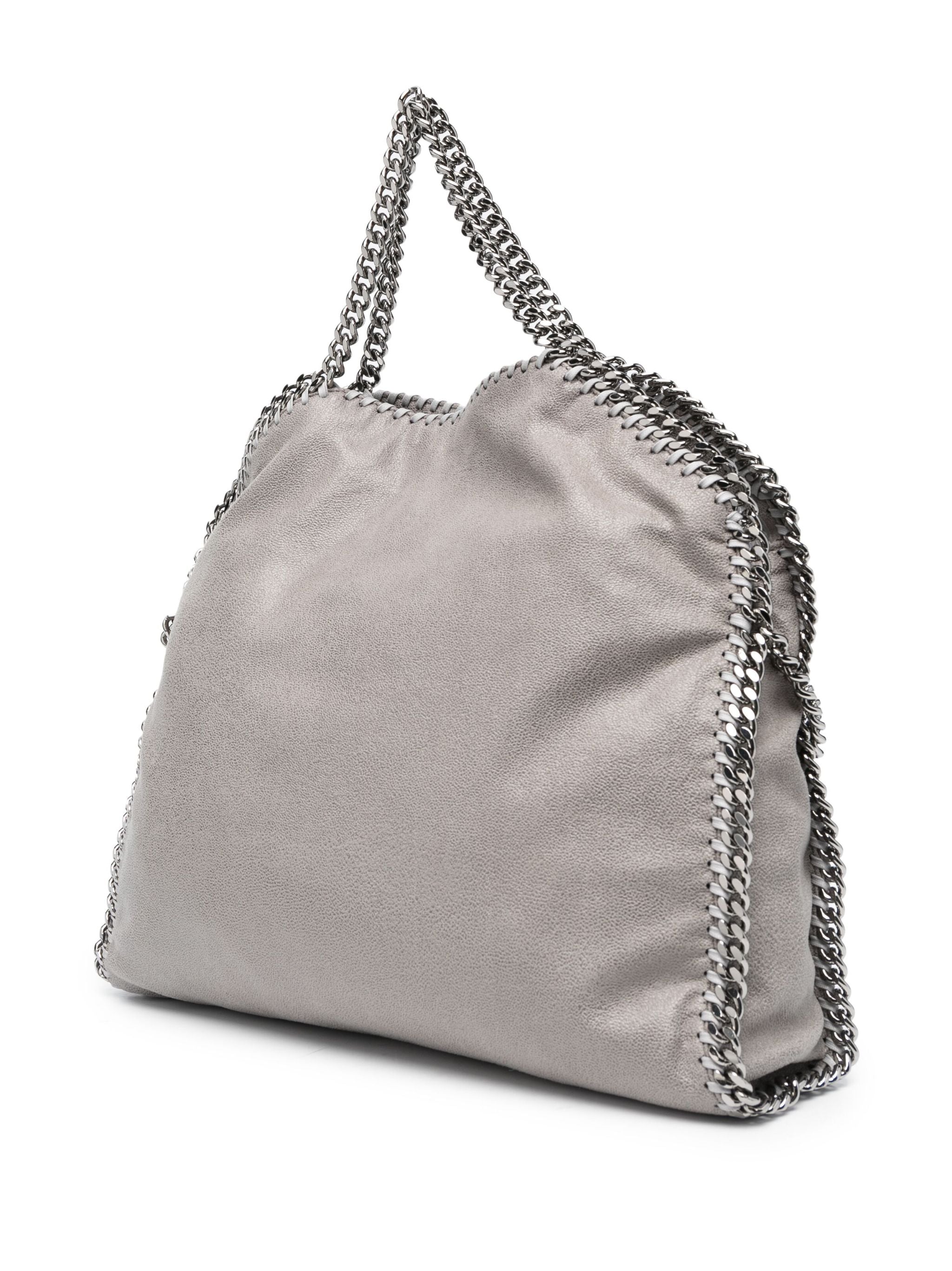 Soft-Texured Shoulder Bag With Silver-Tone Chain Trim