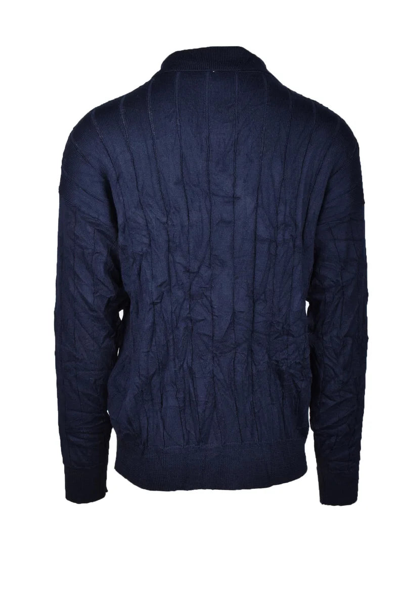 Merino Wool Cardigan - Blue