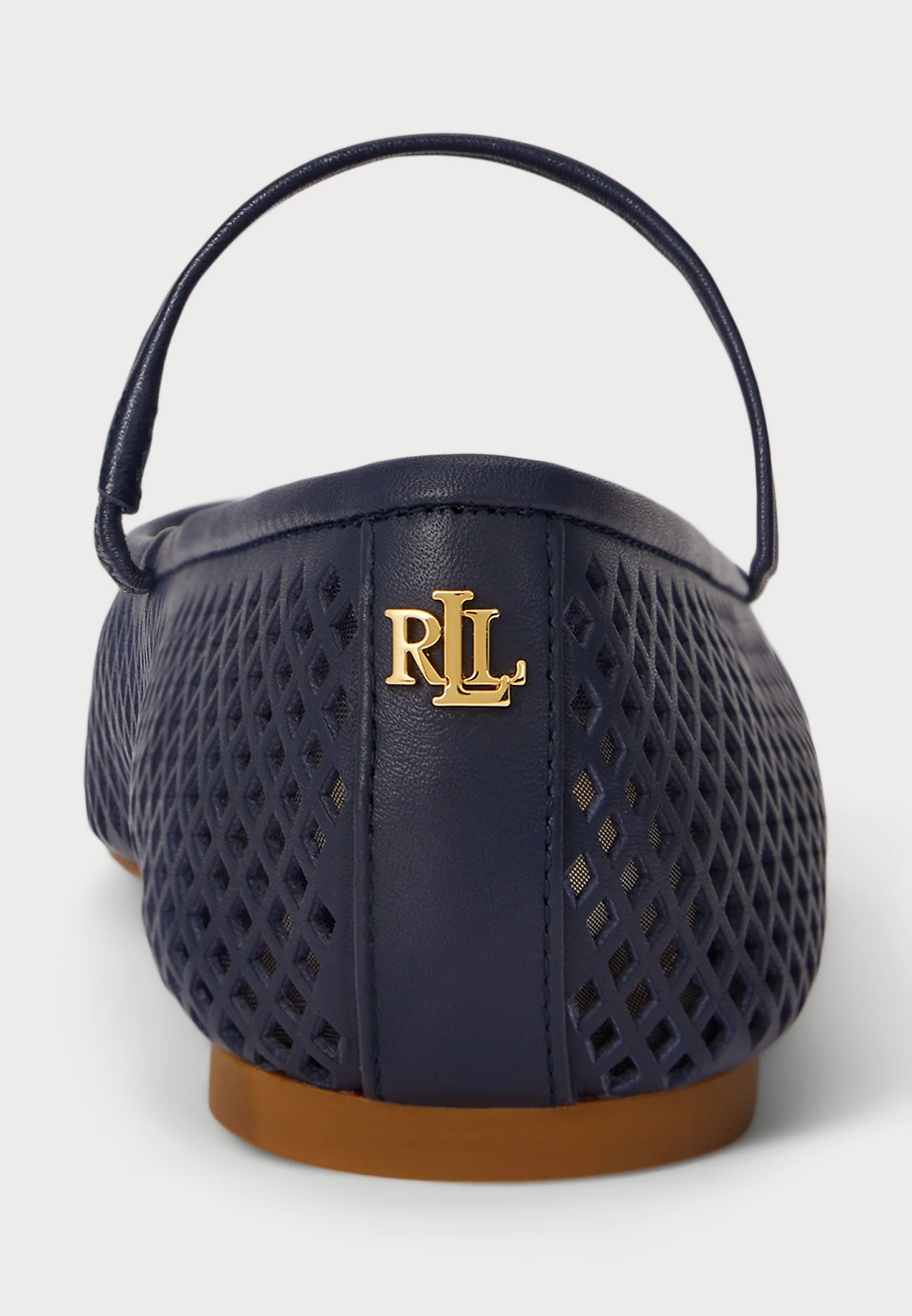 Navy Blue Perforated Ballerina Flats