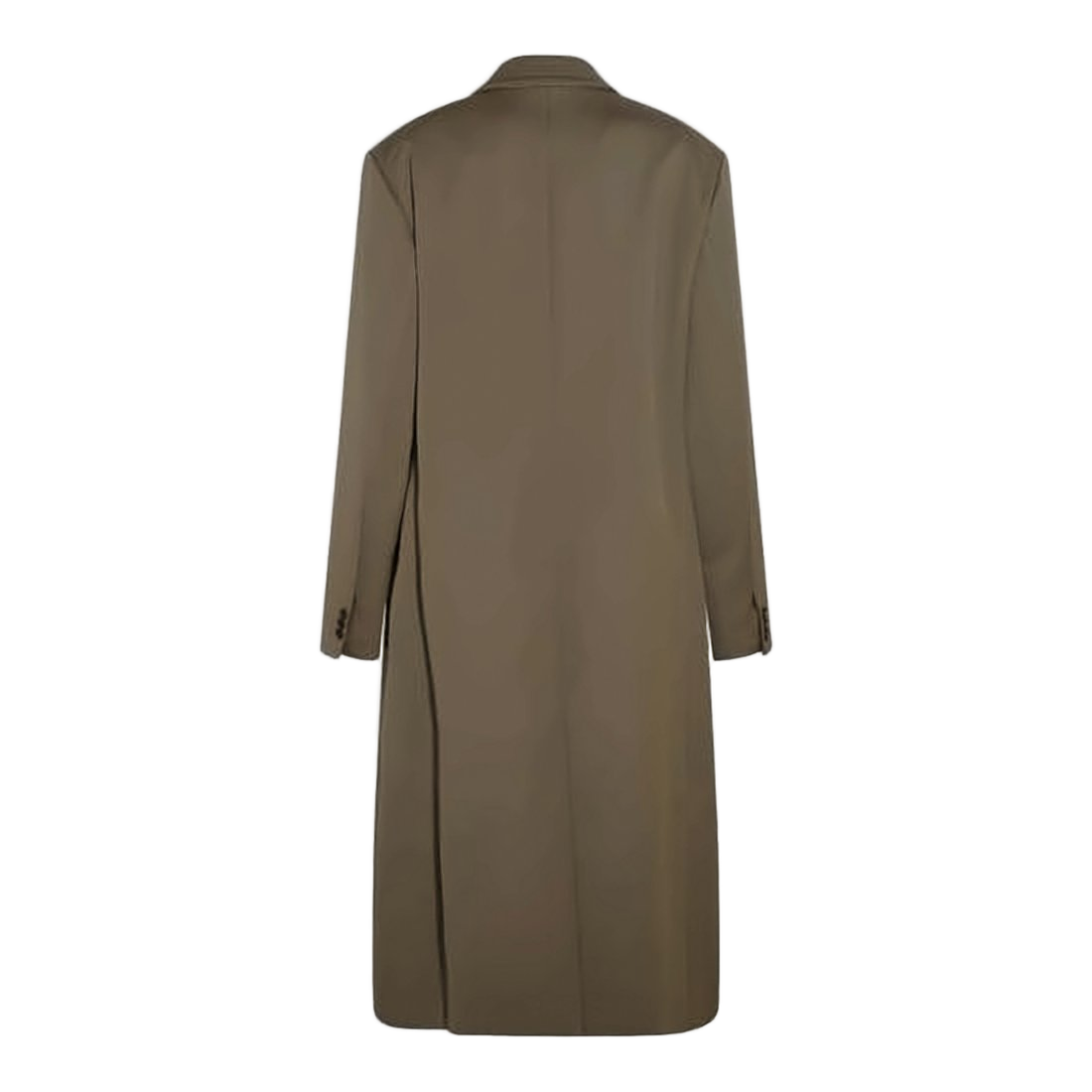 Tailored Double-Breasted Wool Coat with Notched Lapel
