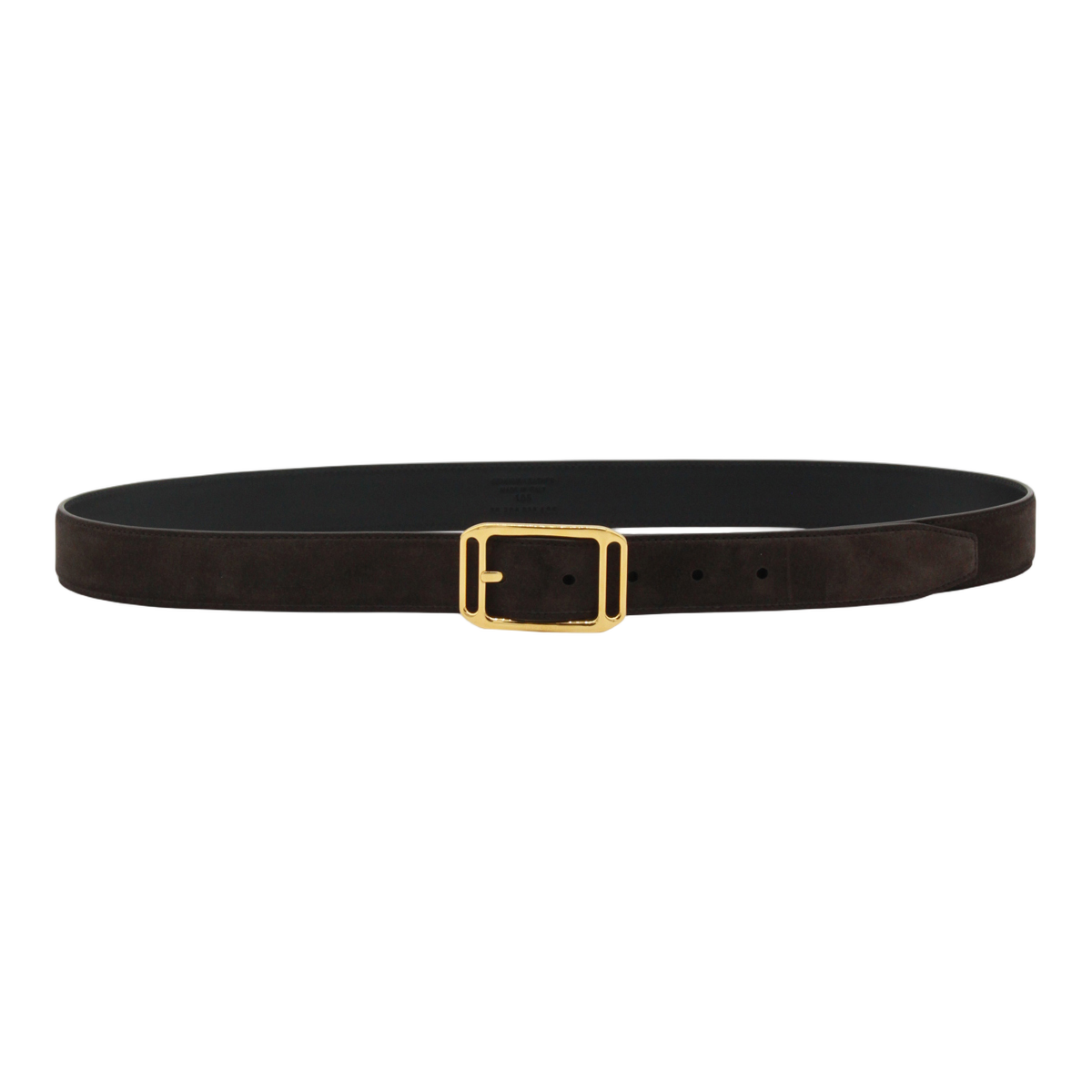 Sleek Brown Belt with Polished Gold Buckle