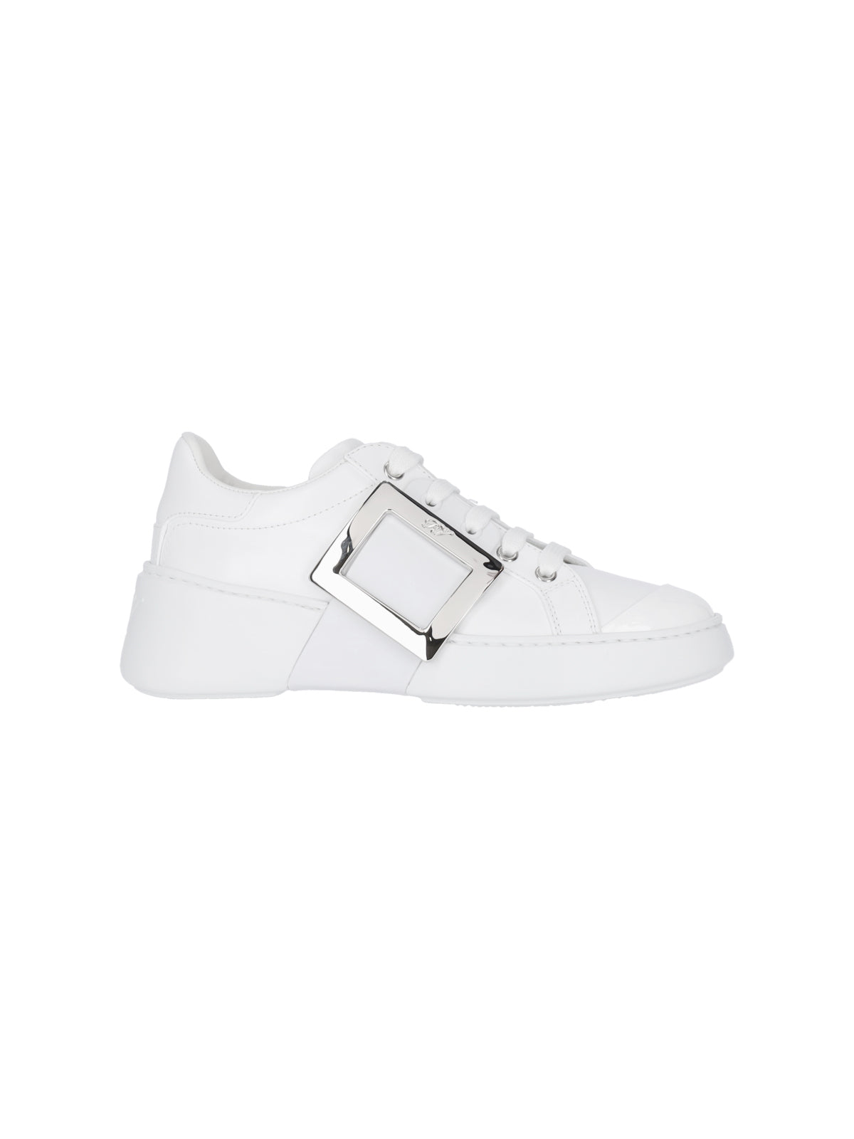 "Viv' Skate" Sneakers, In White Leather