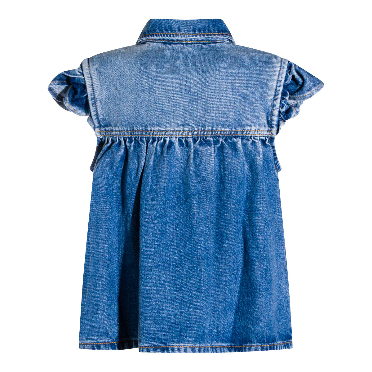 Ruffled Denim Top