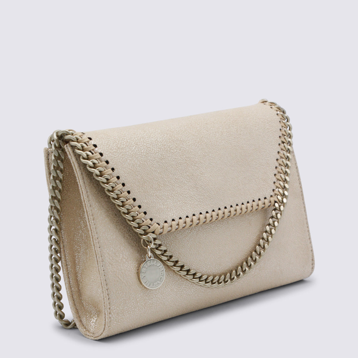 Gold Faux Leather Falabella Mini Crossbody Bag
