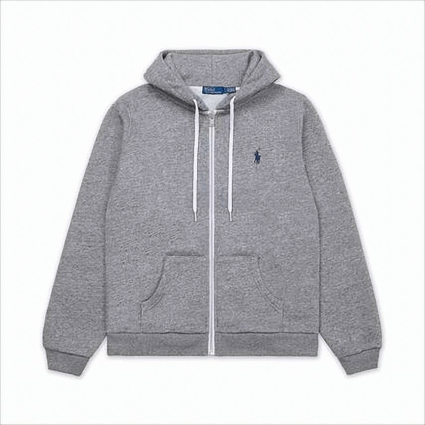 Soft-Fabric Zip-Up Hoodie with Drawstring Hood