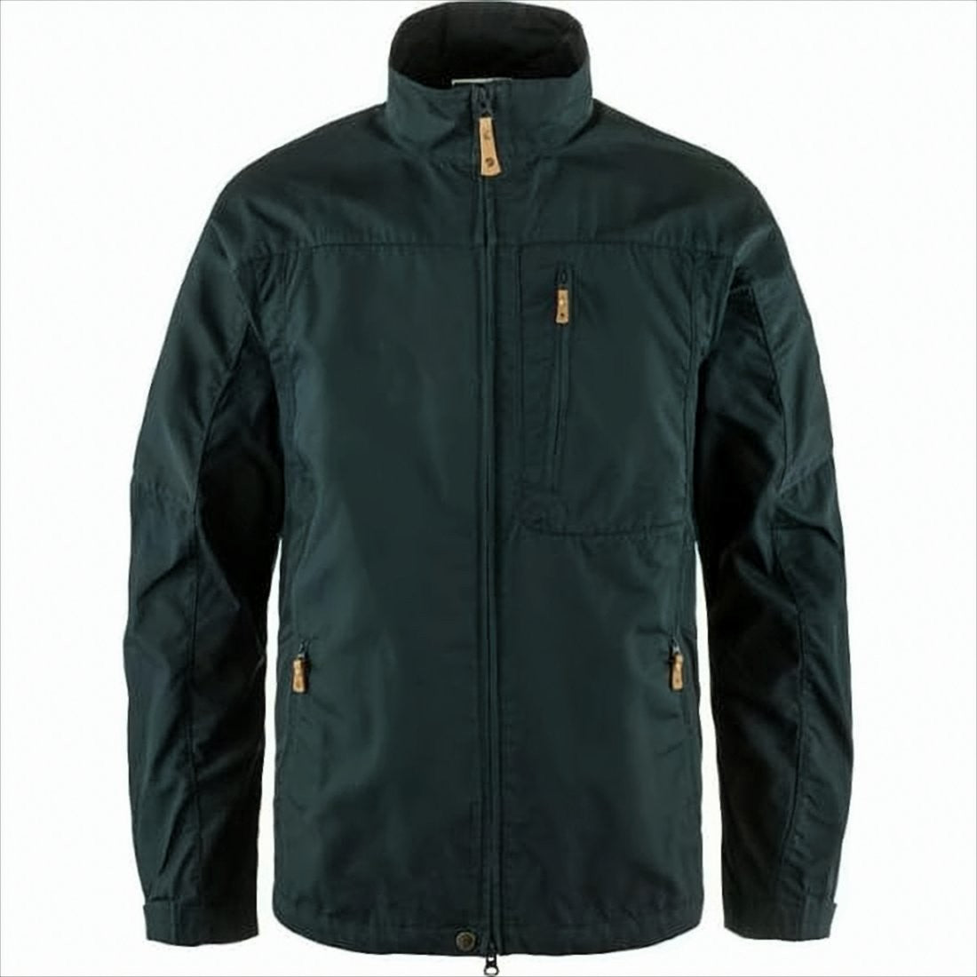 Minimalist Green Jacket with High Collar