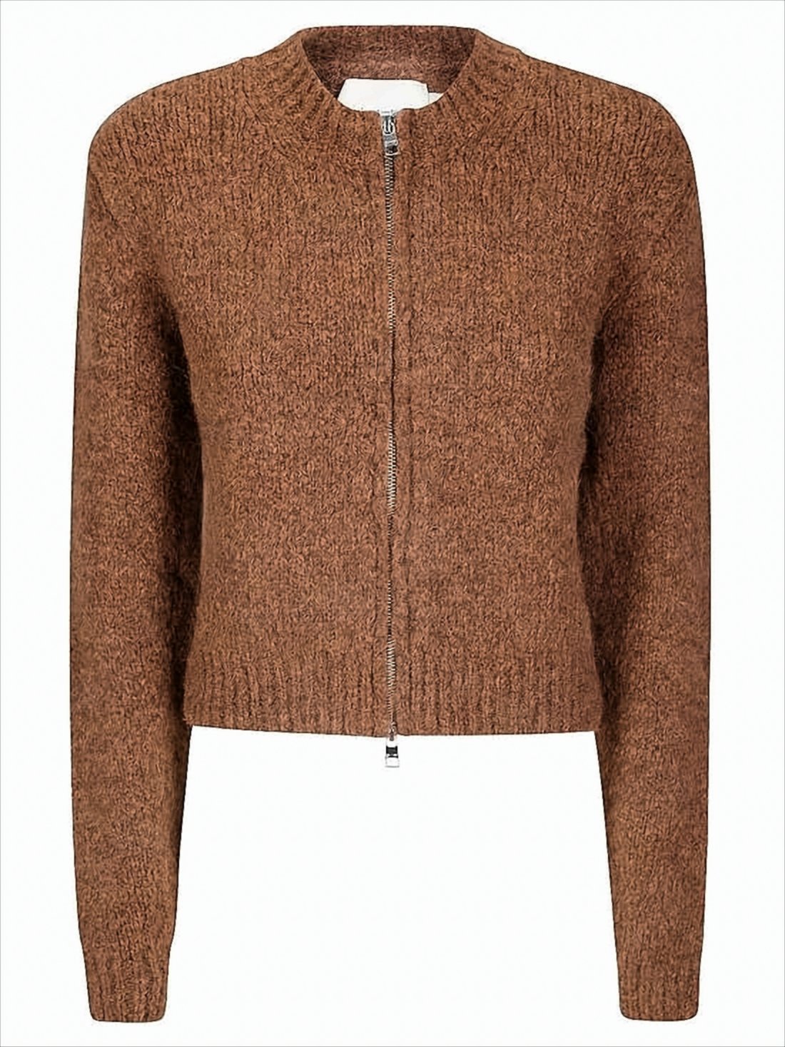 Cropped Textured Knit Cardigan