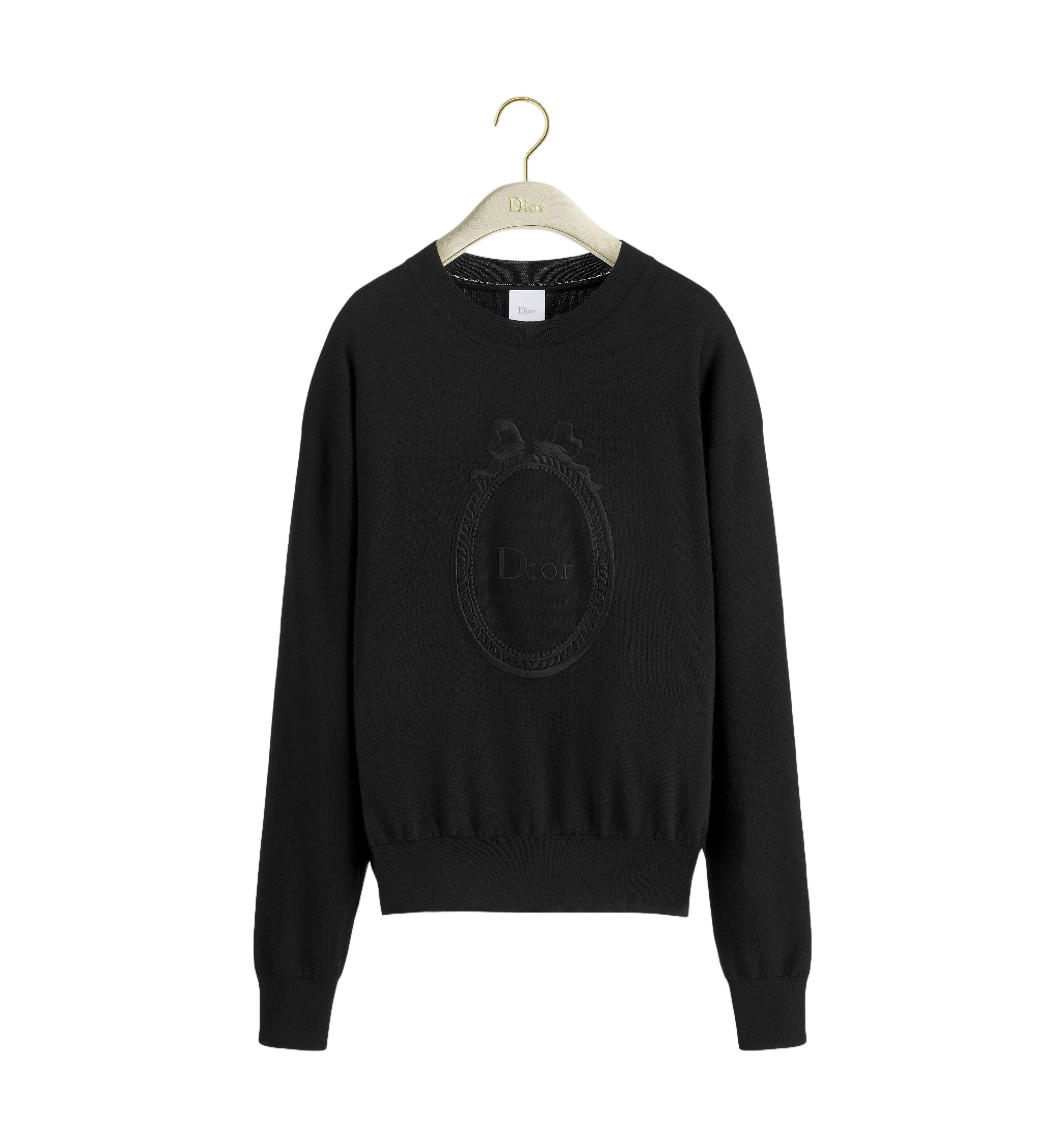 White Pullover Crew Neck Tonal Emblem