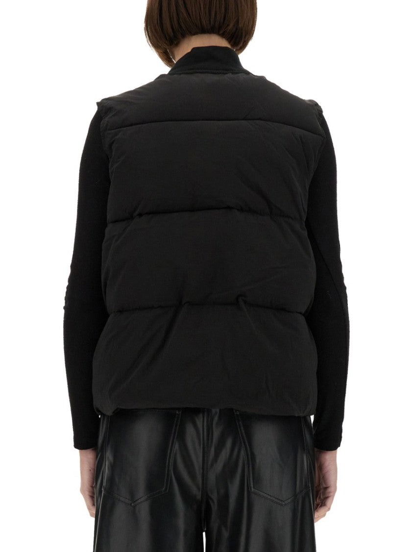 Puffy Sleeveless Vest With High Collar