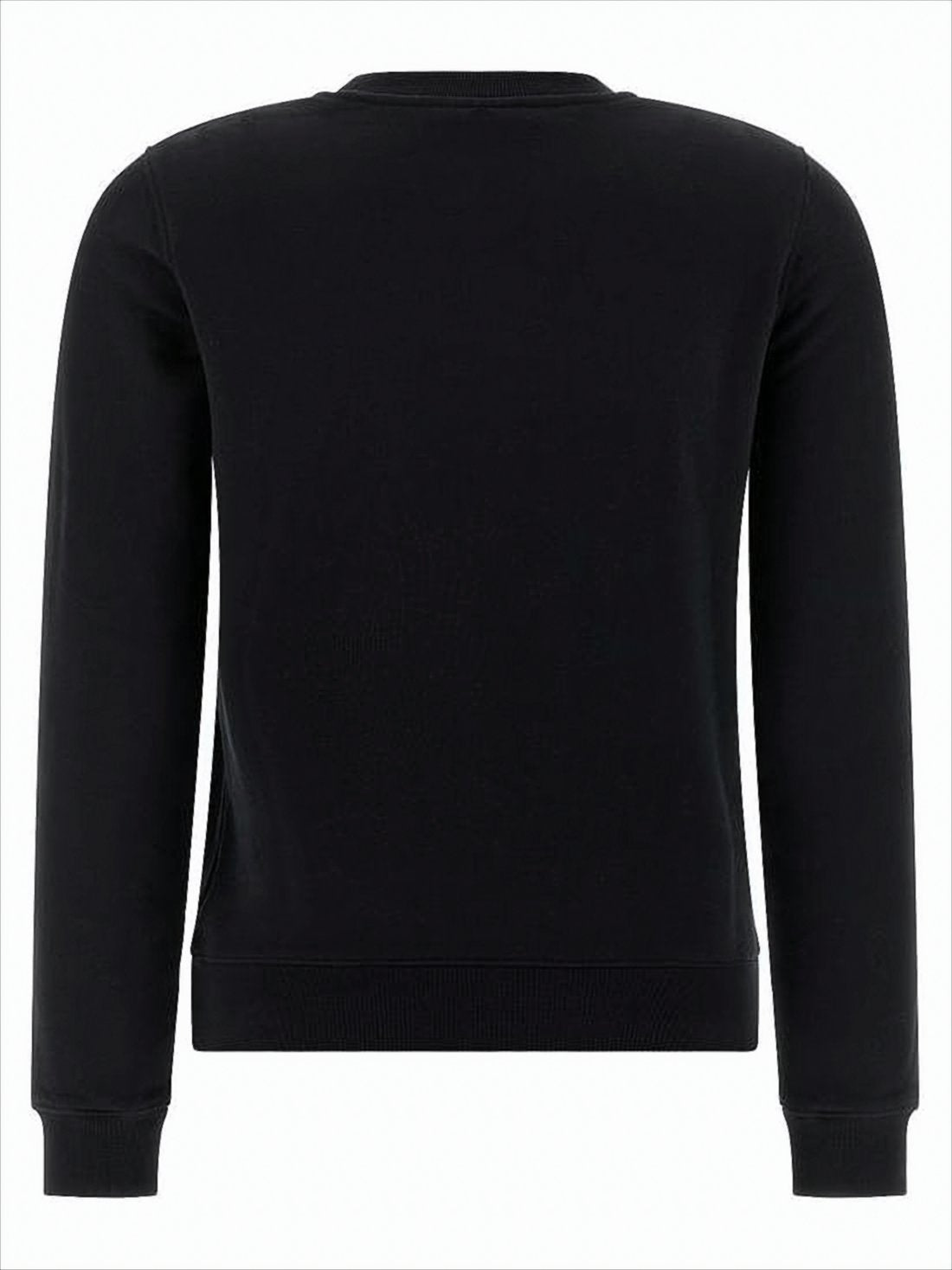 Classic Crewneck Sweatshirt with Embroidered Fox Emblem