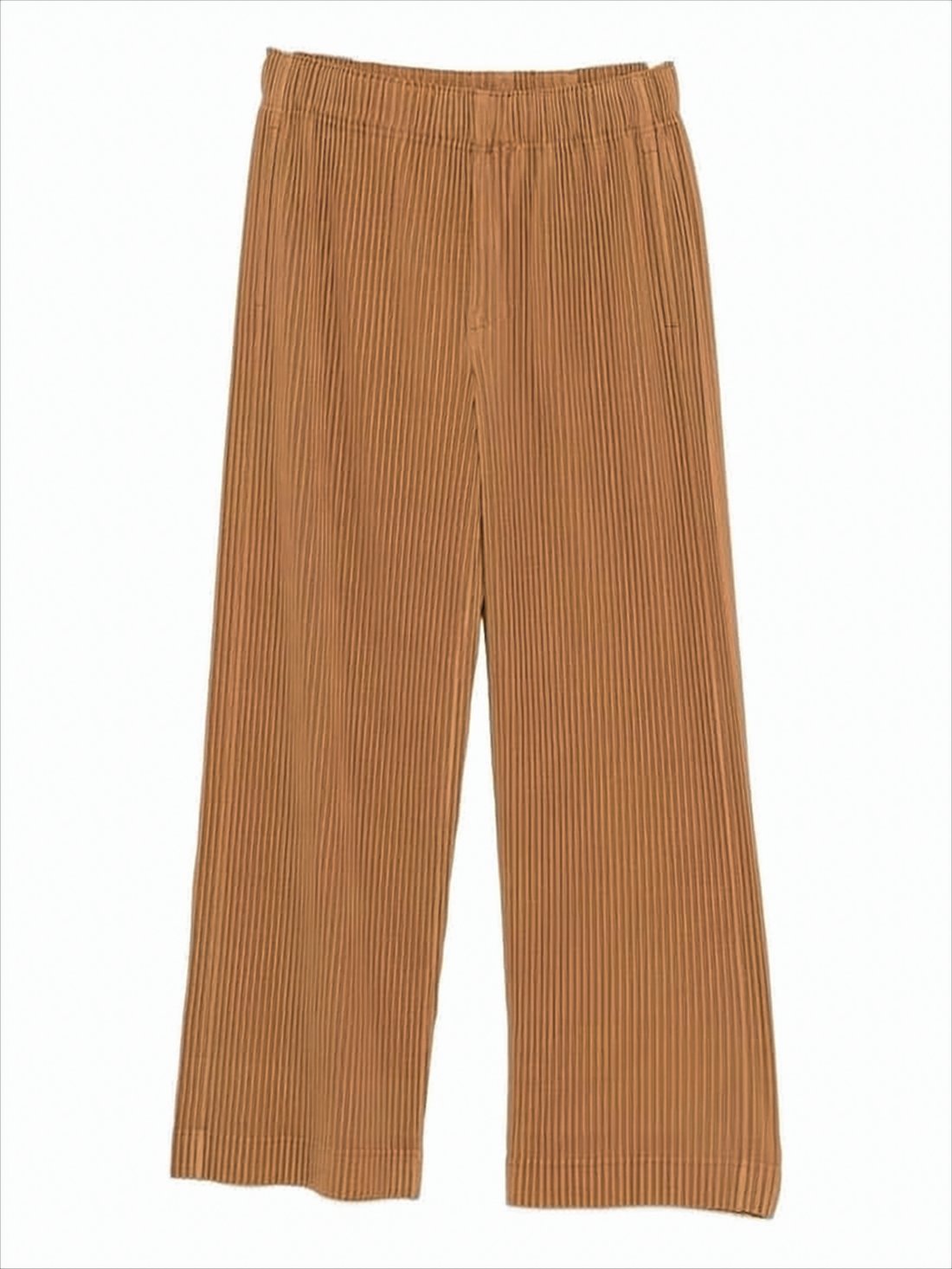 Cropped Wide-Leg Pants with Distinctive Pleated Texture