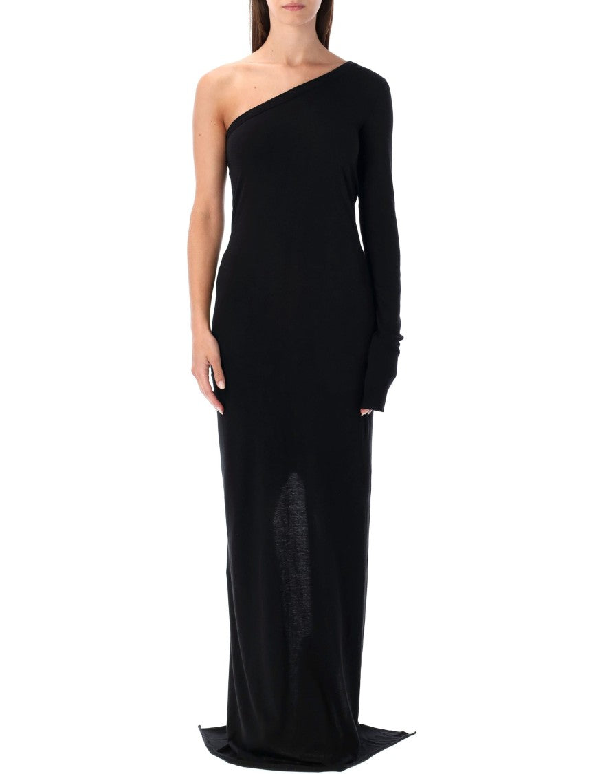 Ziggy One-Shoulder Black Cotton Jersey Dress