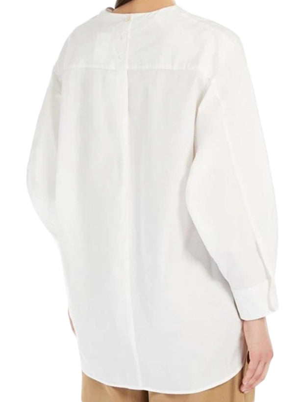 Relaxed Fit Long-Sleeved Blouse with Classic Collar