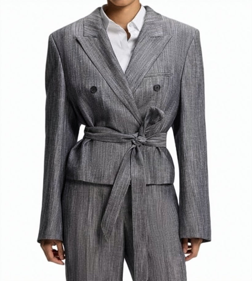 Jelsia Double Breasted Belted Blazer