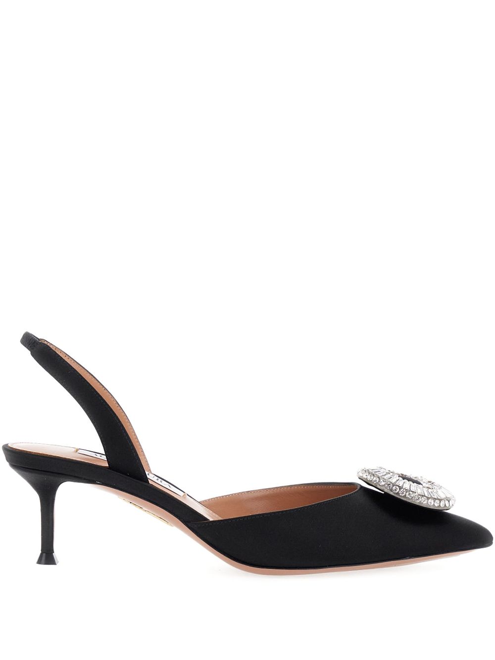 Pointed-Toe Pumps with Crystal Embellishment